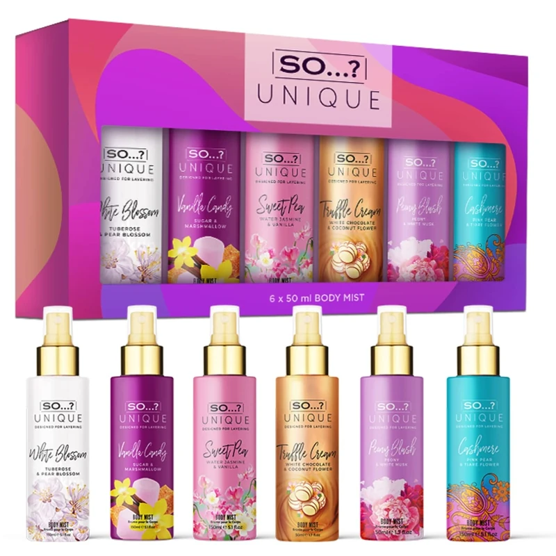 SO...? Unique Grande Womens Mini Mist Gift Set - 6x50ml Body Spray