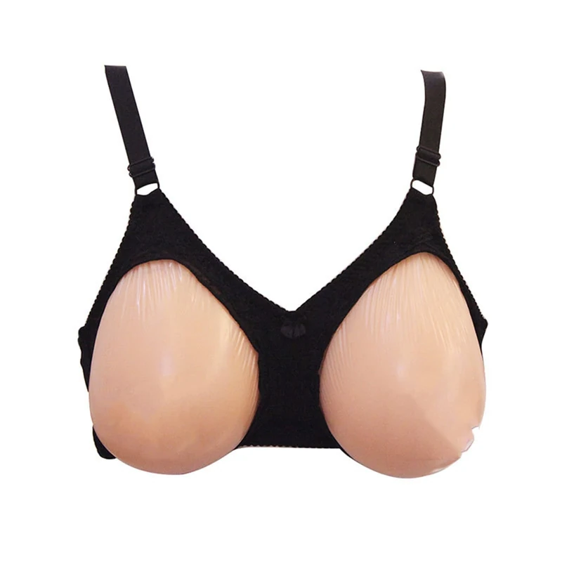 WSSZLH 1 Pair Drop-shaped Silicone Breast Implants Fake Breasts Fake Boobs Bra Set Postoperative Conjoined Breast Implant Bra Cosplay Transgender Crossdressing Transvestite black-1000g