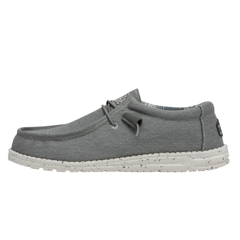 HEYDUDE Men's Wally Stretch Canvas Moccasin, Iron, 41 EU, Grey (Iron), 7 UK