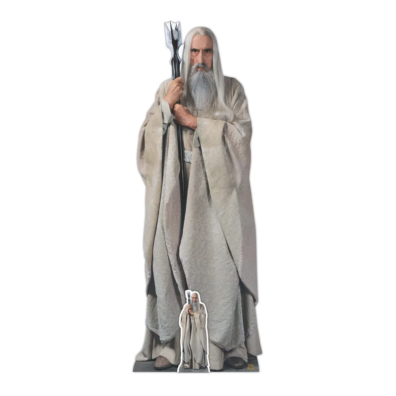 Star Cutouts SC4135 Lord of the Rings Saruman Cardboard Cutout – Christopher Lee Lifesize Wizard Display for Fans & Collectors