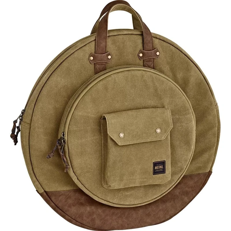Meinl Cymbals 22 inch Cymbal Bag — Vintage Khaki — Waxed Canvas Collection (55,88cm) Adjustable Backpack Straps, Heavy-Duty Fabric and Carrying Grip – Drum Accessories (MWC22KH)