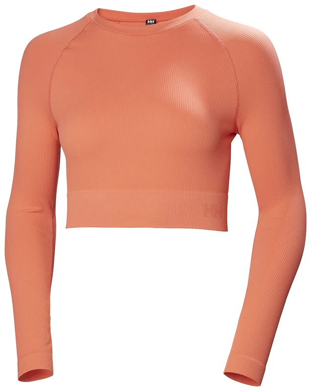 Helly Hansen Women's W Allure Seamless Crop Ls Top Shirt, Peach Echo, XS