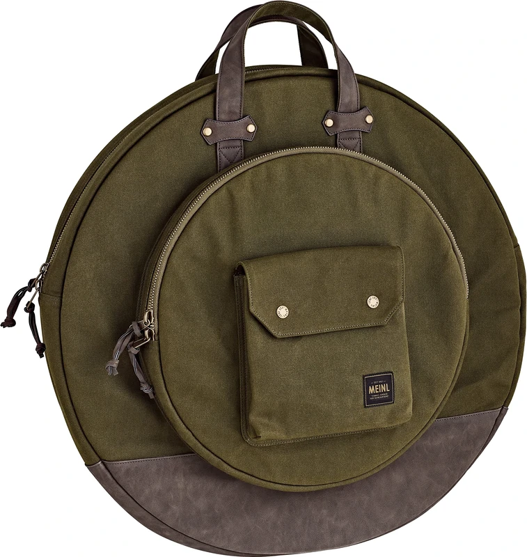 Meinl Cymbals 22 inch Cymbal Bag — Forest Green — Waxed Canvas Collection (55,88cm) Adjustable Backpack Straps, Heavy-Duty Fabric and Carrying Grip – Drum Accessories (MWC22GR)