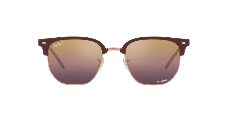 Ray-Ban New Club Master Sunglasses - Burgundy/Rose Gold 53
