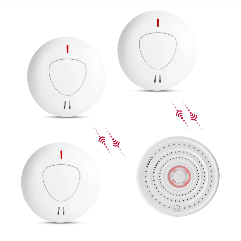 Firexo fxo Interlinked Optical Smoke Alarm & Heat Alarm Bundle - x1 Wireless Heat & x3 Optical Smoke Detector - Fire Alarms Multipack with 10 Year Tamper Proof Battery & Quick Alerts