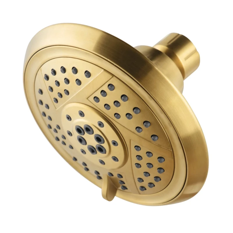 Kingston Brass KX1557 Vilbosch 5-Inch 5-Function Shower Head, Brushed Brass