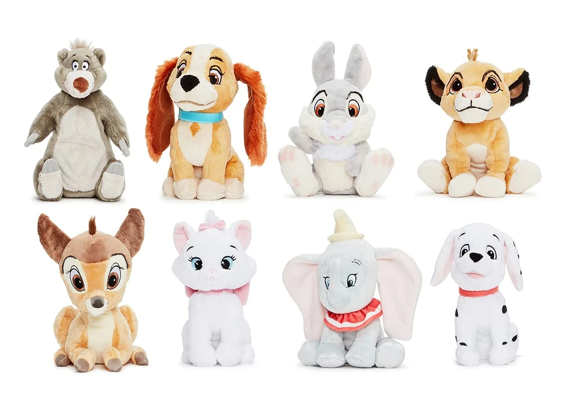 Simba Smoby Toys UK LTD Disney Classic Animals Small Soft Toy Collection: Baloo, Lady, Thumper, Simba, Bambi, Marie, Dumbo, Dalmation (8 Pcs) (6315872667Y08)
