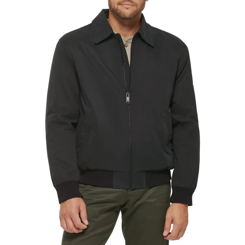 Dockers Men's Micro Twill Golf Bomber Jacket (Standard and Big & Tall), Black Filled, S - Image 1