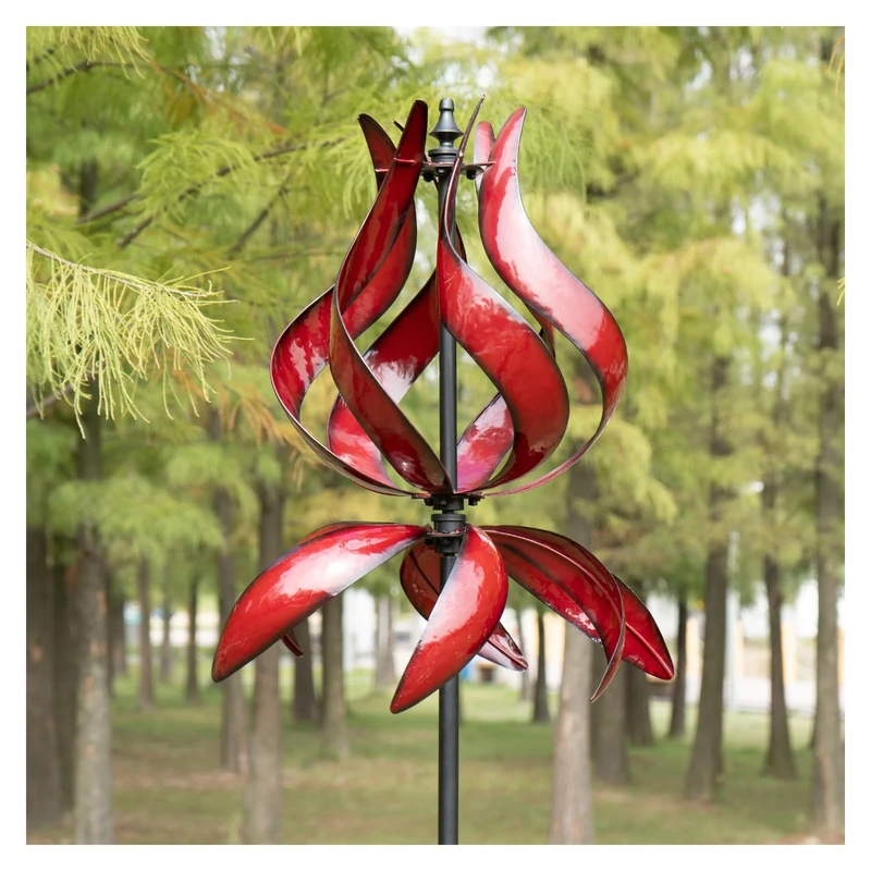 Winwindspinner, Yard Garden Wind Spinners - Large Garden Wind Sculptures Spinners, Tulip Ornament Windmill for Outdoor Yard Lawn Garden Decorations (19" W x 87”H)