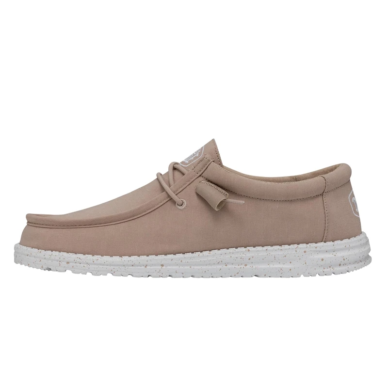 HEYDUDE Men's Wally Slub Canvas Moccasin, Tan, 41 EU, tan, 8.5 UK