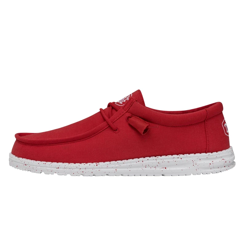 HEYDUDE Wally Slub Canvas Sneaker Rossa da Uomo 40009-610 - Image 1