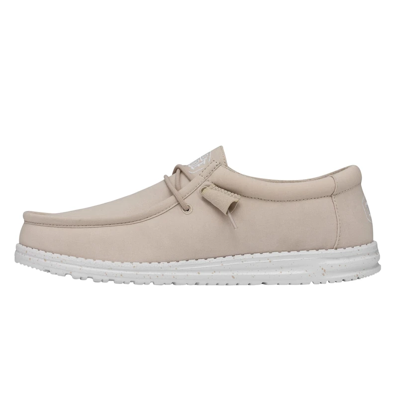 Hey Dude Men's Wally Slub Canvas Moccasin, Natural, 41 EU, Natural, 8.5 UK - Image 1
