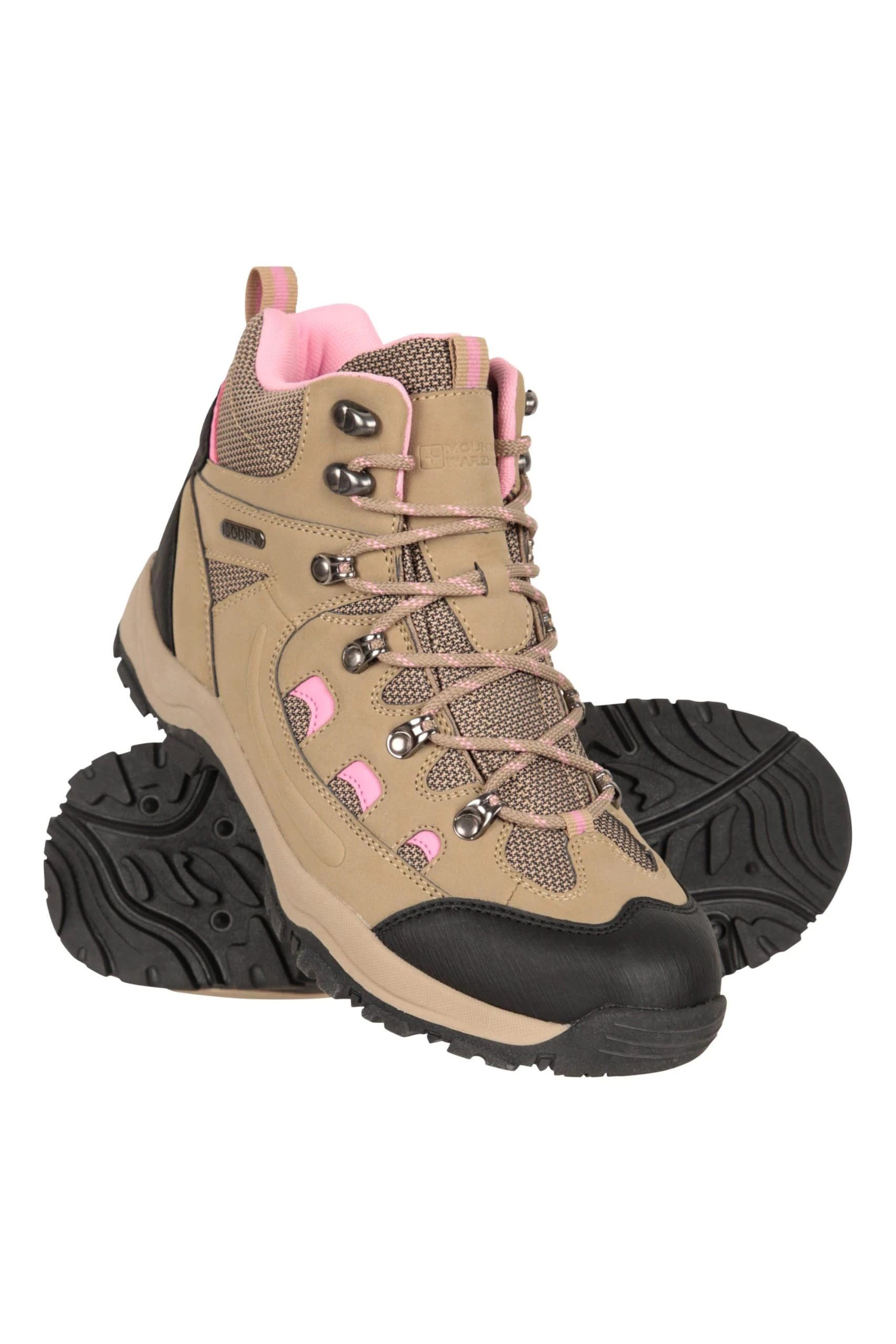 Mountain Warehouse Adventurer Womens Boots - Waterproof Rain Boots, Synthetic & Textile Walking Shoes - For Spring Summer, Hiking & Trekking Beige Adult Shoe Size 5