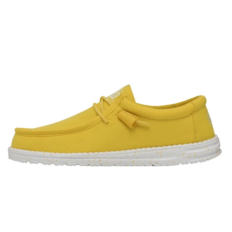 Hey Dude Men's Wally Slub Canvas Moccasin, Empire Yellow, 41 EU, Empire Yellow, 7 UK