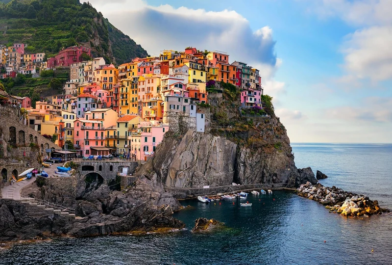 Komar XXL4-085 Non-Woven Photo Cinque Terre Size 368 x 248 cm 4 Parts Including Paste Wallpaper Living Room Bedroom, Colourful