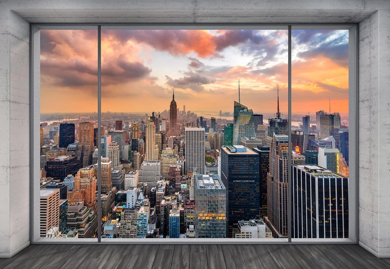 Komar NYC Outlook Non-Woven Photo Wallpaper Size 368 x 248 cm 4 Parts Including Paste