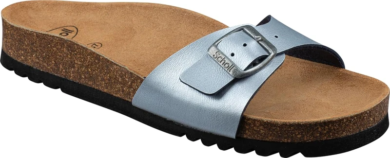 Scholl Women's Estelle Sandal, Blue Metallic, 4 UK