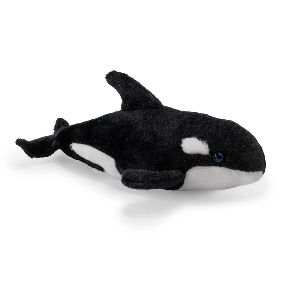 Zappi Co Plush Children's Stuffed Soft Cuddly Plush Toy-Part of Safari Animals Collection, Perfect for Kids (23cm Length) (Orca Whale)