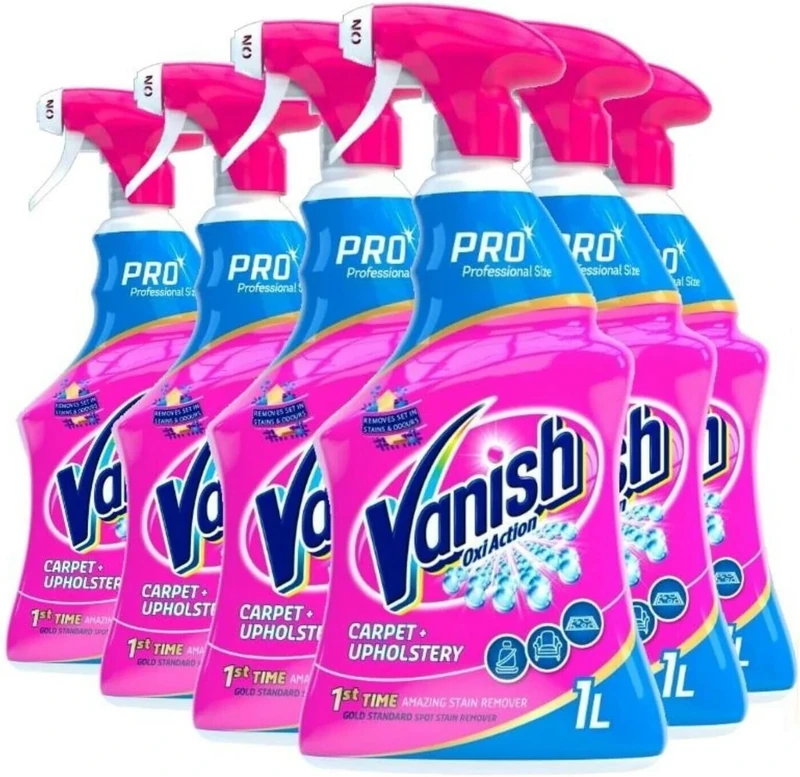 Vanish Oxi Action Professional Carpet & Upholstery Cleaner, Spot Cleaning Stain Remover Spray 1L | Amazing Stain Removal on a Variety of Stains | Removes Set in Stains & Odours | Pack of 6
