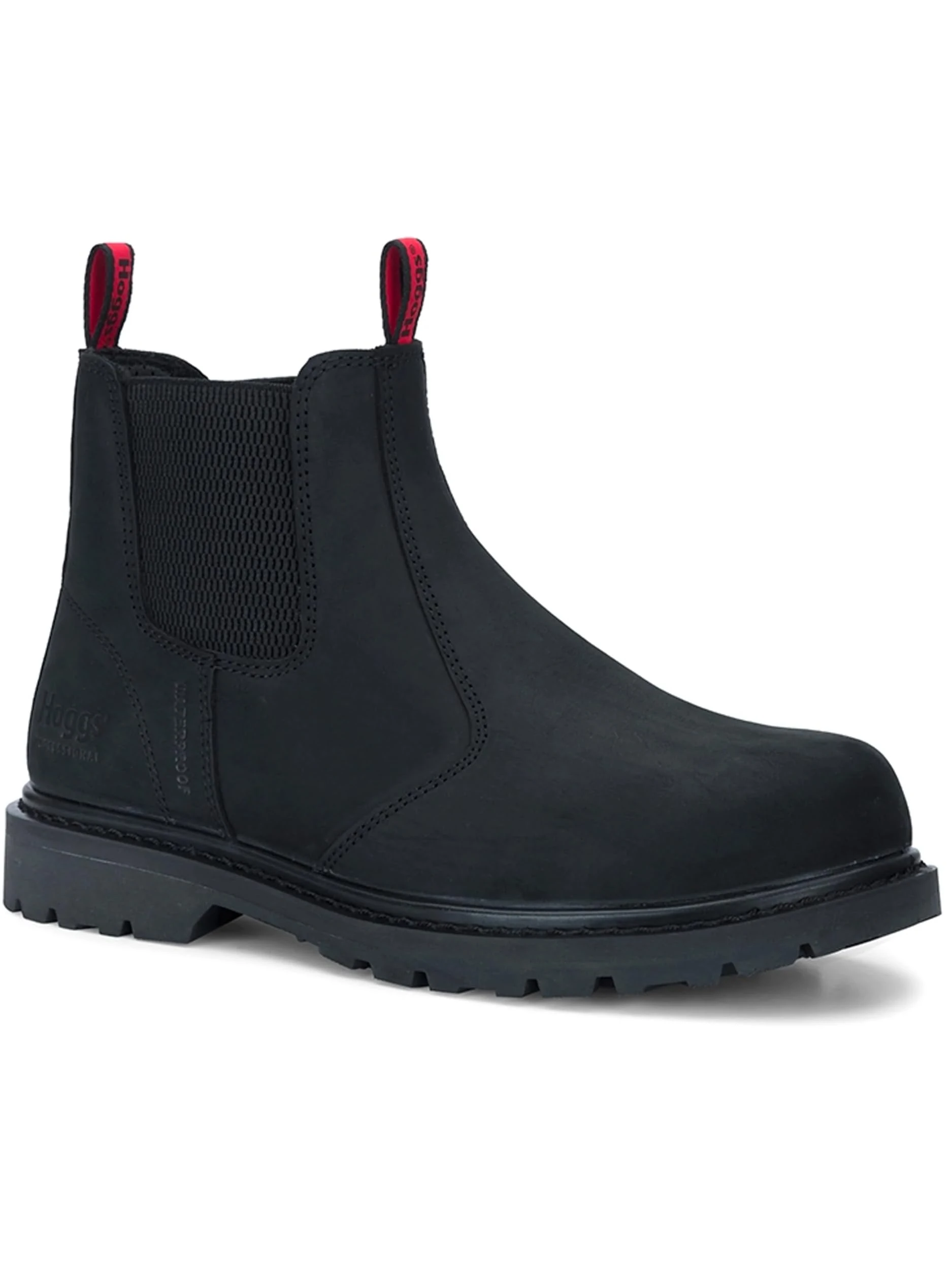 Hoggs of Fife Zeus Safety boot Chelsea/Dealer - Leather work boots, Welted Construction, steel midsole 200 joules steel toe cap antislip, antistatic (Black - EU 43/9 UK)