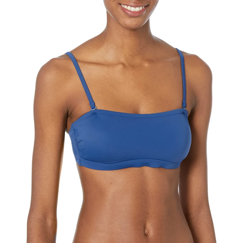 Amazon Essentials Women's Bandeau Swim Top (Available in Plus Size) - Discontinued Colours, Deep Blue, XXL Plus