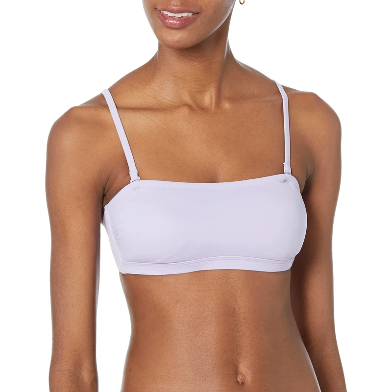 Amazon Essentials Women's Bandeau Swim Top (Available in Plus Size) - Discontinued Colours, Lavender, XXL Plus