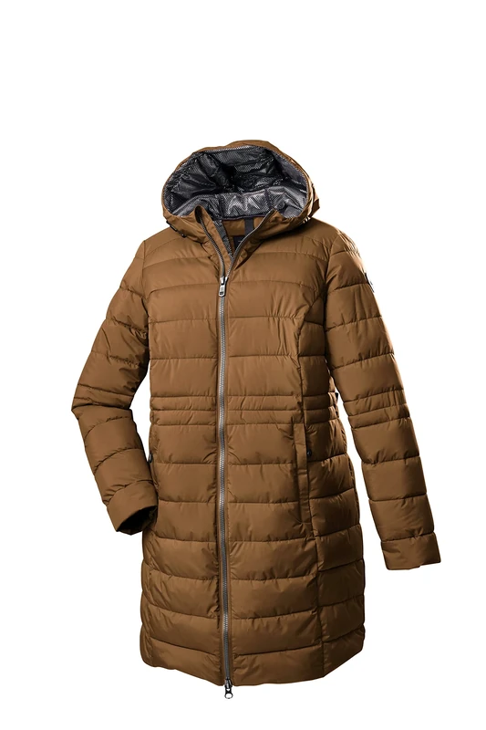 STOY Women's STW 12 Wmn Qltd Prk Down Look Parka with Hood, Brown, 48 (EU) - Image 1