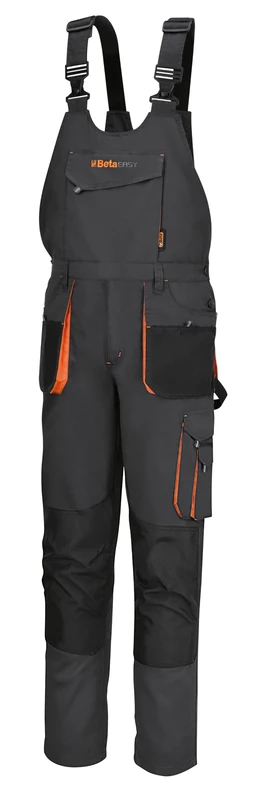 BETA -7863G XXXL-Dungarees TWILL 180GR EASY GREY TG.XXXL-Men's work dungarees New Design - Best fit with adjustable elastic straps with quick release and multi-pockets - Image 1