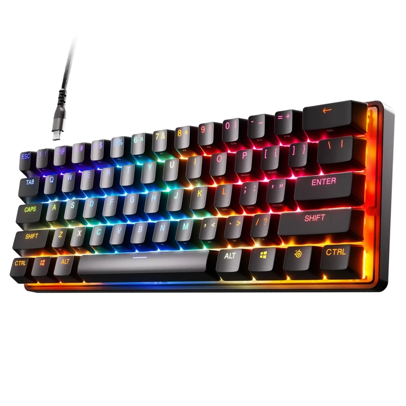 SteelSeries Apex 9 Mini - Mechanical Gaming Keyboard – Optical Switches – 2-Point Actuation – Compact Esports Mini 60% Form Factor – Hotswappable Switches - American QWERTY Layout