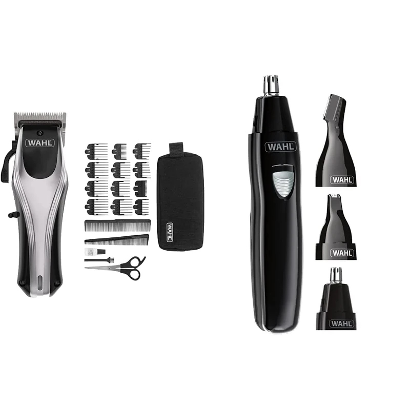 Wahl Rapid Clip Hair Clipper, Hair Clippers for Men, Rechargeable, Lithium-Ion Clipper, Men's Head Shaver & Nose Hair Trimmer, Ear Hair Trimmer, Eyebrow Trimmer