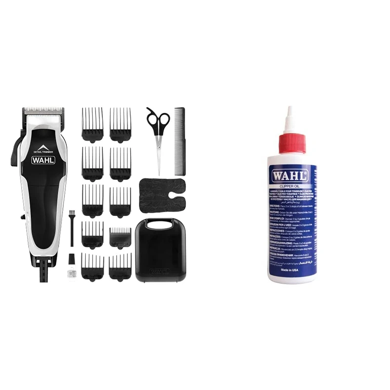 WAHL Clip ‘N Trim II Hair Clipper, Integrated Hair Trimmer, Hair Clippers for Men, Head Shaver, Male Grooming Set & Clipper Oil, Blade Oil for Hair Clippers, 250 ml, 2.0 count