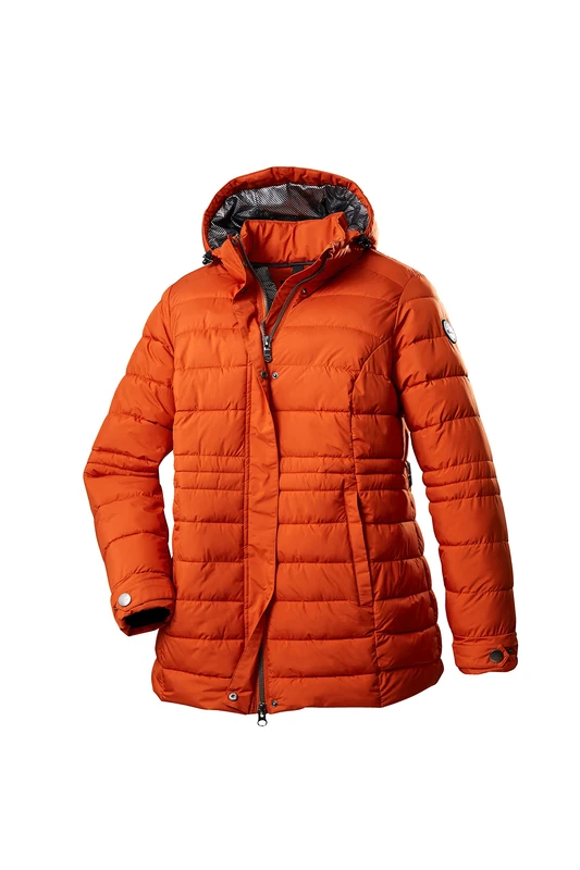 STOY Women's STW 11 Wmn Qltd Jckt Look/Quilted Jacket with Zip-Off Hood, Rust, 44 (EU)