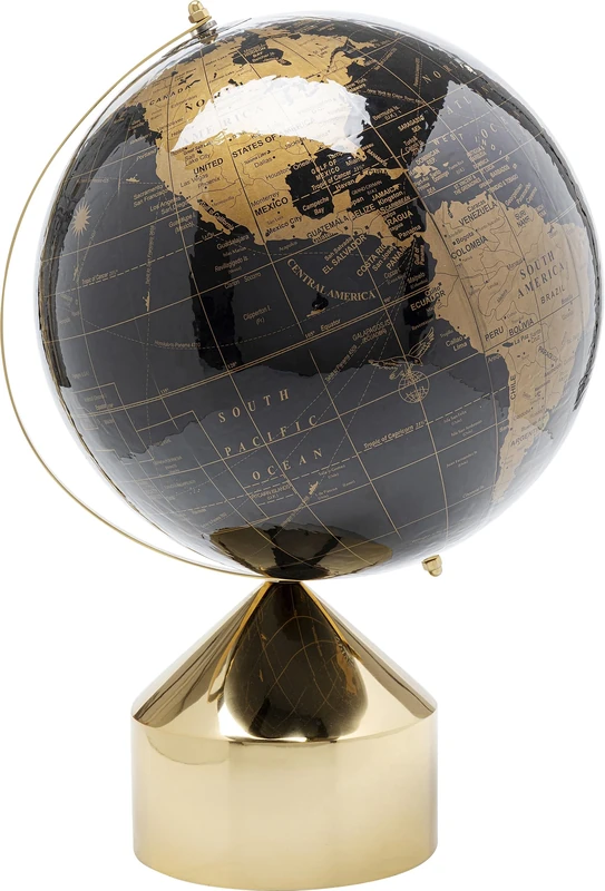 Kare Design Deco Object Globe Top, Gold, Stainless Steel, Elegant, Statue, Gift Idea, Decorative Home Accessories, Room Decor, Home Decor for Living Room, Bedroom, Office, 47x30x30 cm