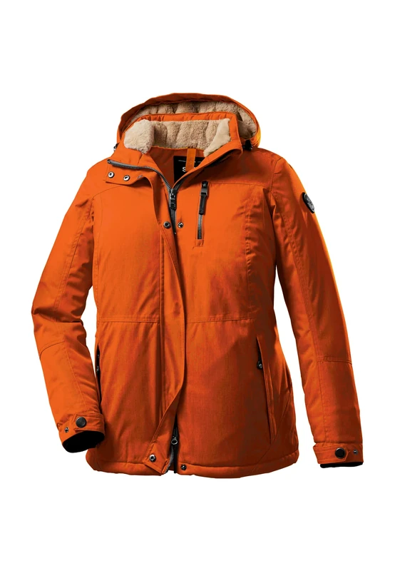 STOY STW 1 WMN JCKT 37340-000 Women's Functional Jacket with Zip-Off Hood, Rust, Size 44