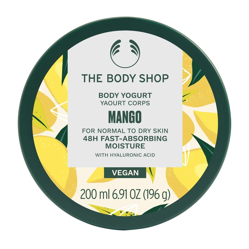 The Body Shop Mango Body Yogurt (1x 200ml), Fast-Absorbing Body Moisturiser, Lightweight Gel-Cream for Normal to Dry Skin, 48H Hydration Body Lotion, Vegan Body Care