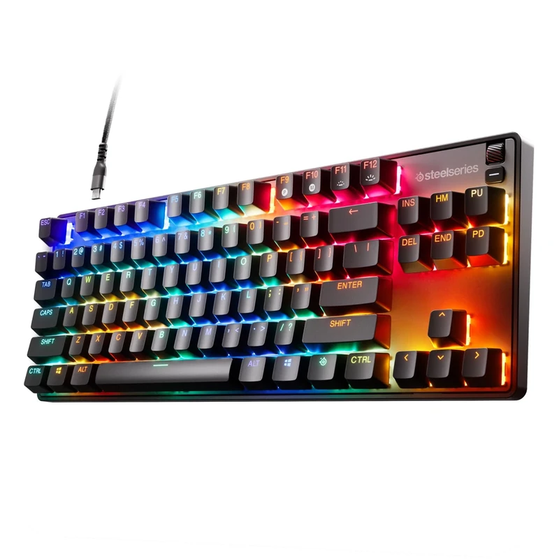 SteelSeries Apex 9 TKL - Mechanical Gaming Keyboard – Optical Switches – 2-Point Actuation – Compact Esports Tenkeyless Form Factor – Hotswappable Switches - American QWERTY Layout