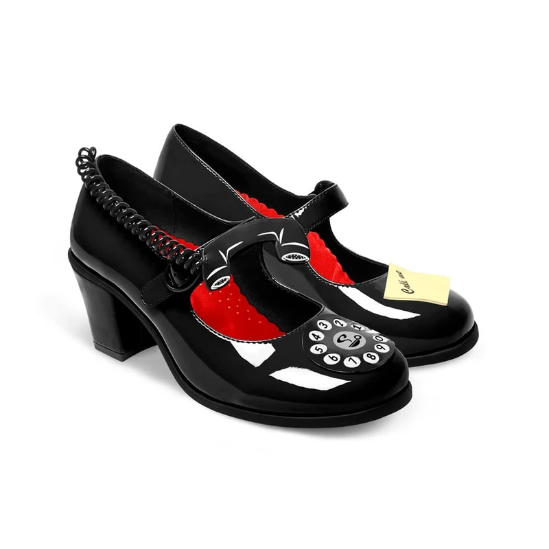 Hot Chocolate Design Chocolaticas Mid Heels Call Me in Black Women's Mary Jane Pump Multicoloured HCD 38