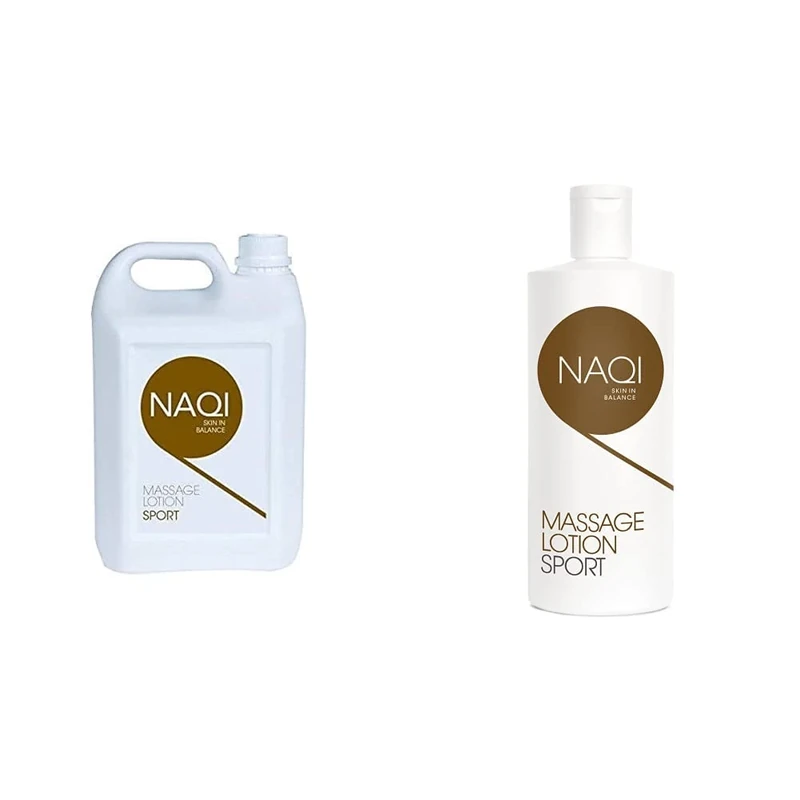 NAQI Massage Lotion, Sports Massage Lotion, Oil-Rich Massage Lotion Provides Intense Hydration; Performance, 1 x 5 litre & NAQI Massage Lotion, Sports Massage Lotion, 1 x 500ml