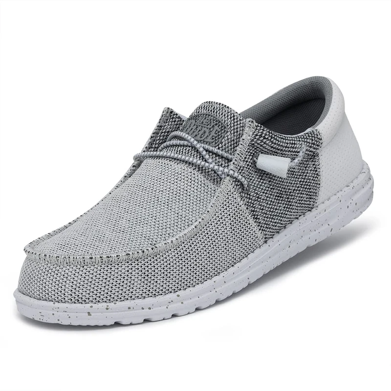 HEYDUDE Men's Wally Tri Moccasin, Stone White, EU 41, Stone White, 8.5 UK