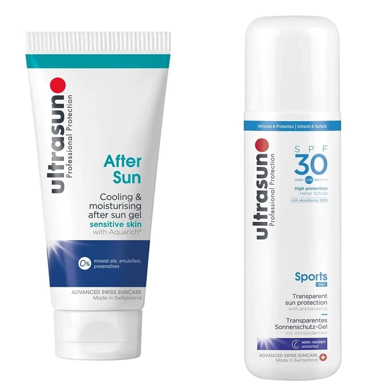 ultrasun Aftersun 100 ml & Sports SPF 30 Transparent Sun Protection Gel, 200 ml