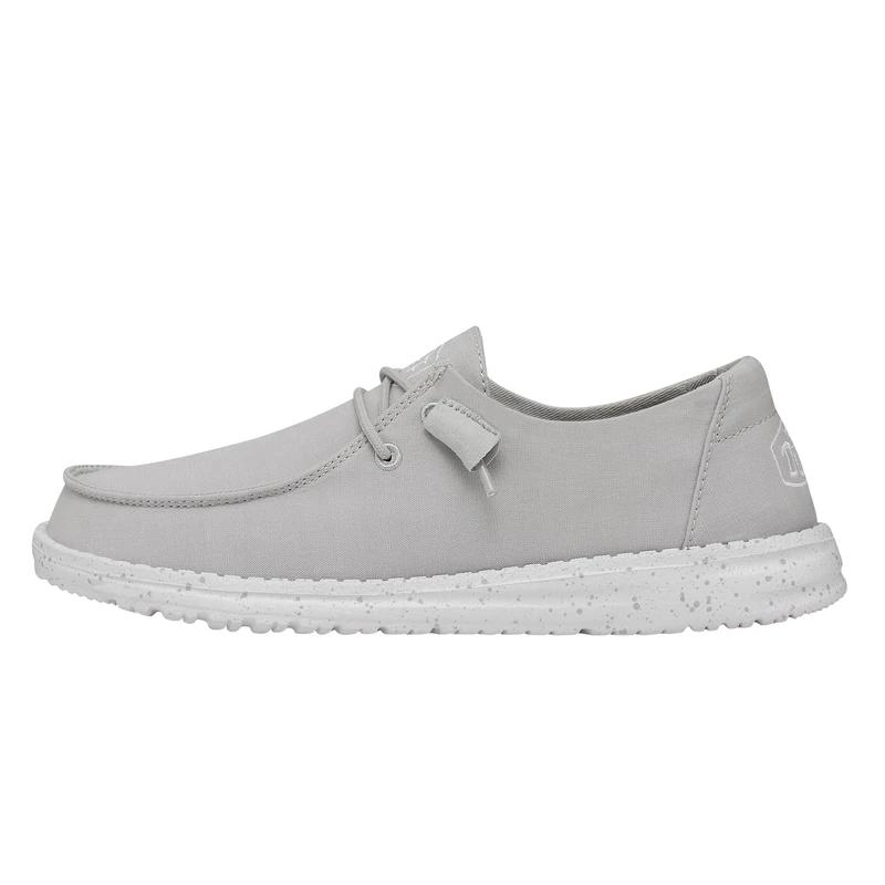 HEYDUDE Women's Wendy Slub CanvasMoc Toe Shoes, lightgrey, 6 UK