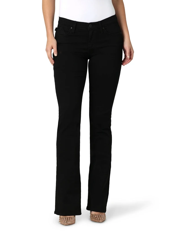 Rock & Republic Women's Kassandra Mid Rise Bootcut Jean, DNA-Black, 18 Short