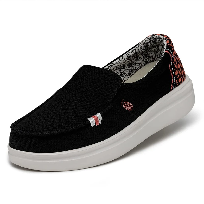 HEYDUDE Misty Rise - Womens Shoes - Black Palm - Size EU 42