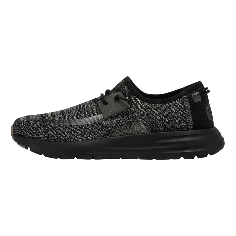 HEYDUDE - Men's Sirocco Sneaker Shoe - Trainers with Easy-on Lace System, Black Night, 7 UK