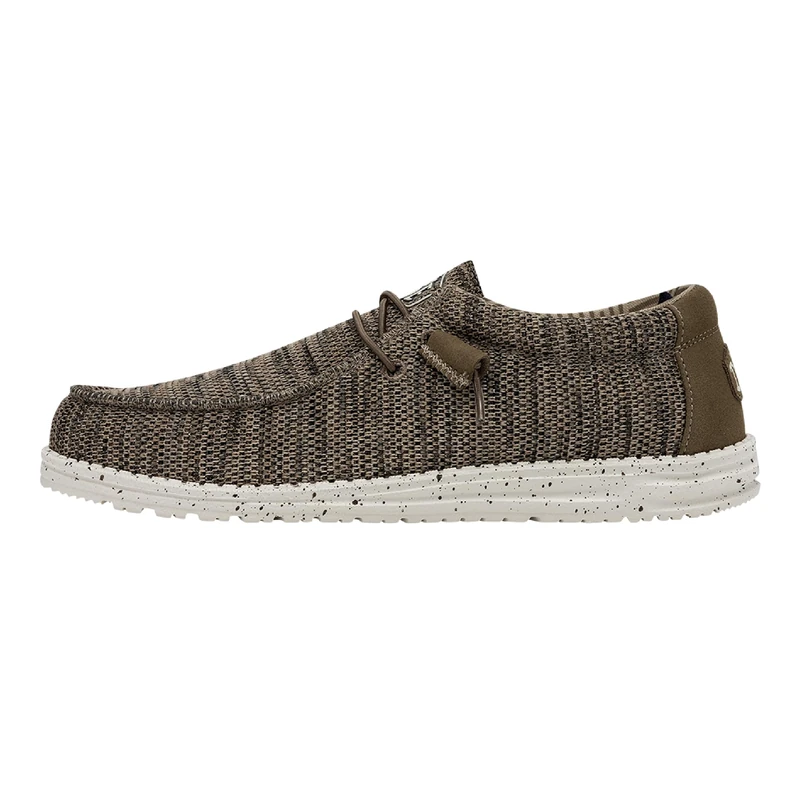 HEYDUDE - Men's Wally Sox - Casual Slip-On Shoes - Moccasin Style, Brown, 6 UK