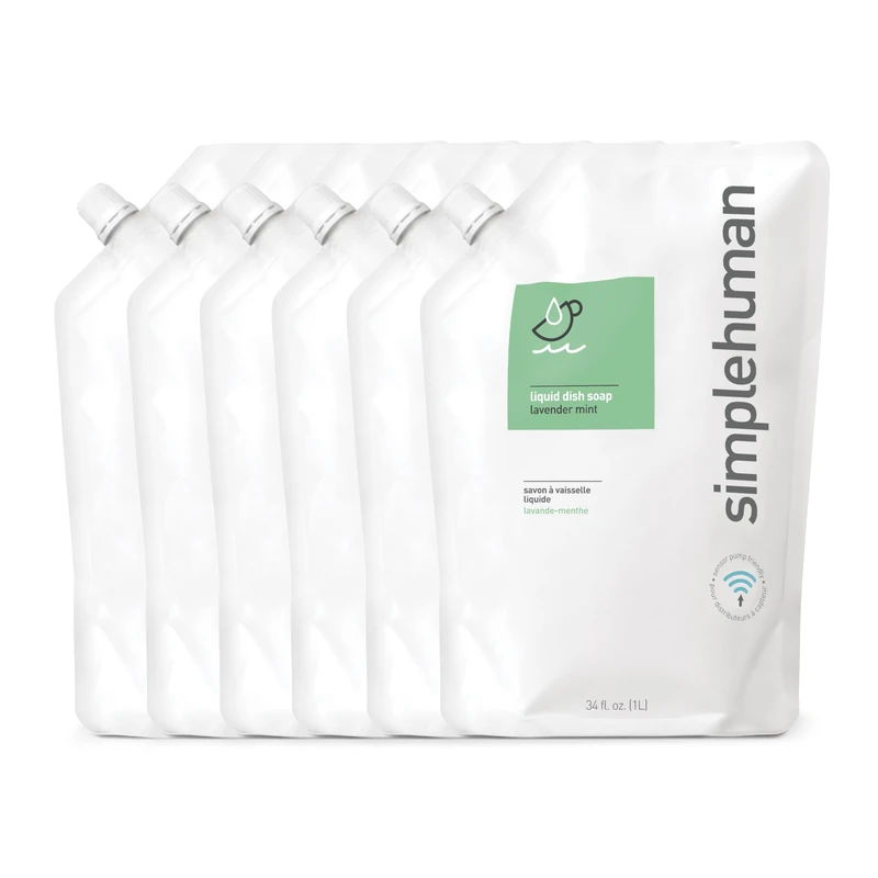 simplehuman 6 x 1L Lavender Mint Washing Up Liquid Dish Soap