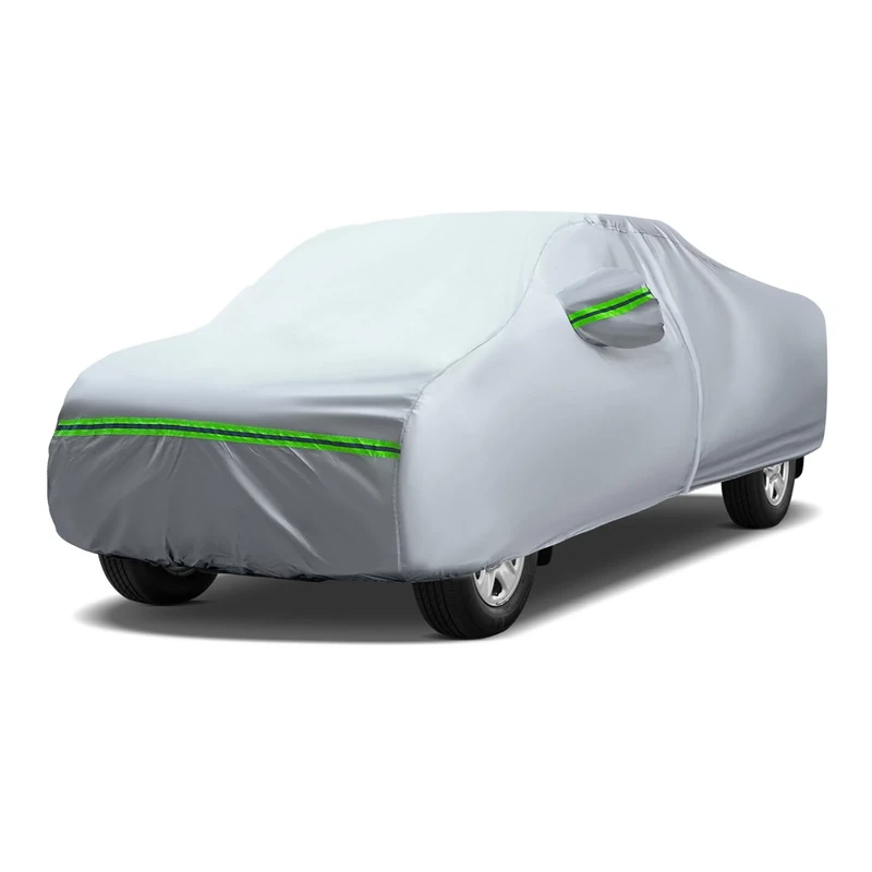 AUQDD 6-Layers Premium Truck Car Cover Waterproof All Weather Weatherproof UV Sun Protection Snow Dust Storm Resistant Outdoor Exterior Custom Form-Fit Full Padded Car Cover with Straps 190"-210" K12