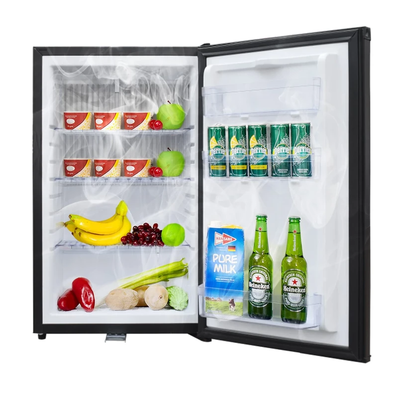 Techomey 12V Fridge, 50L, 12V Fridge for Campervan, Camping Fridge 12V 240V with Lock and Key, Silent Campervan Fridge for Camping, Caravan Fridge for Motorhome, Truck, Traveling, 0-10℃, Black