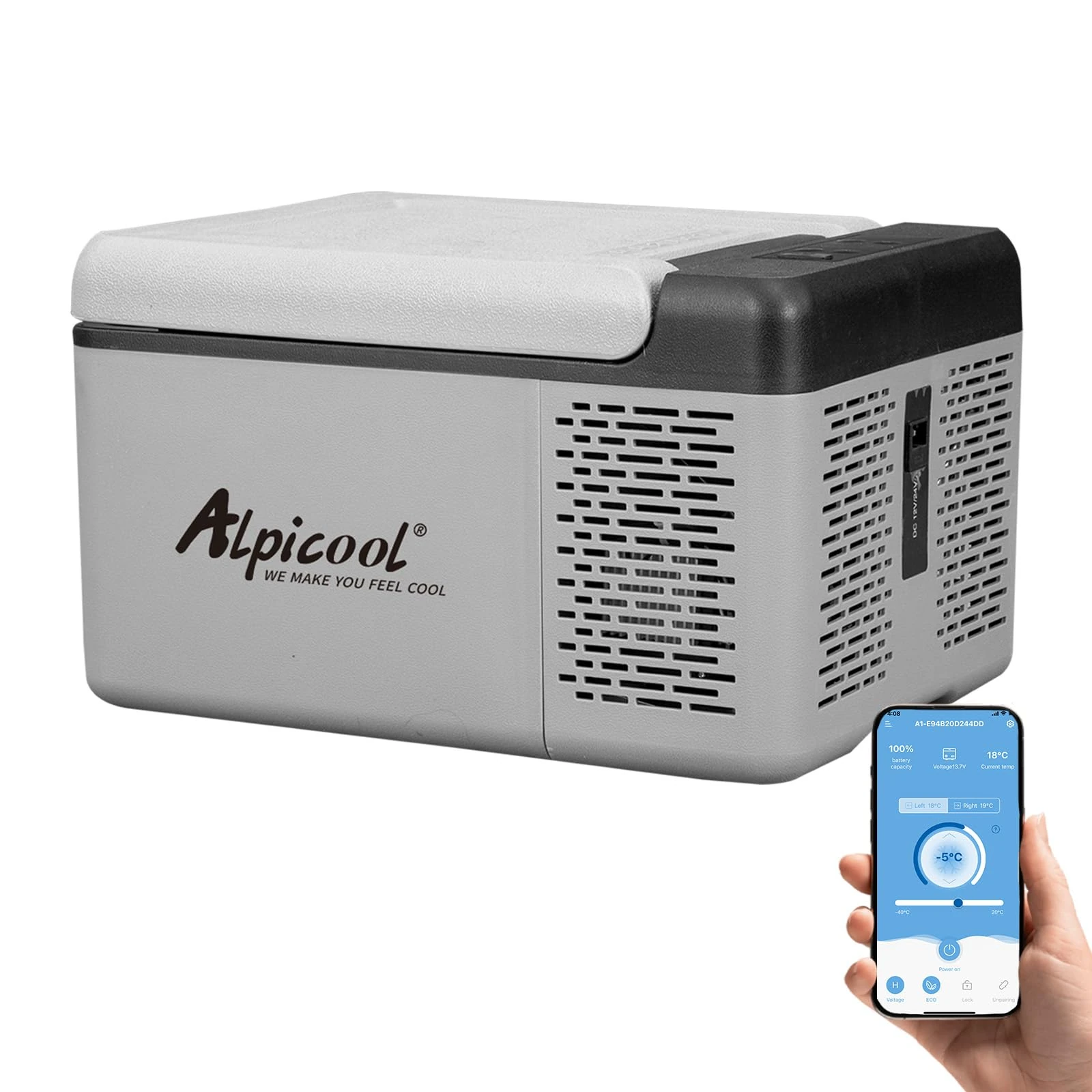 Alpicool C9 9L Compressor Car Fridge Freezer, DC 12v Camping Refrigerator, Portable Mini Cool Box for TruckCampervanRVBoat, -20℃ to 20℃