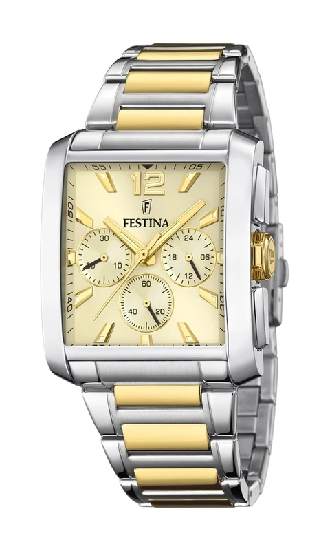 Festina F20637/2 Men's Analogue Quartz Watch with Stainless Steel Strap, Silver-Gold